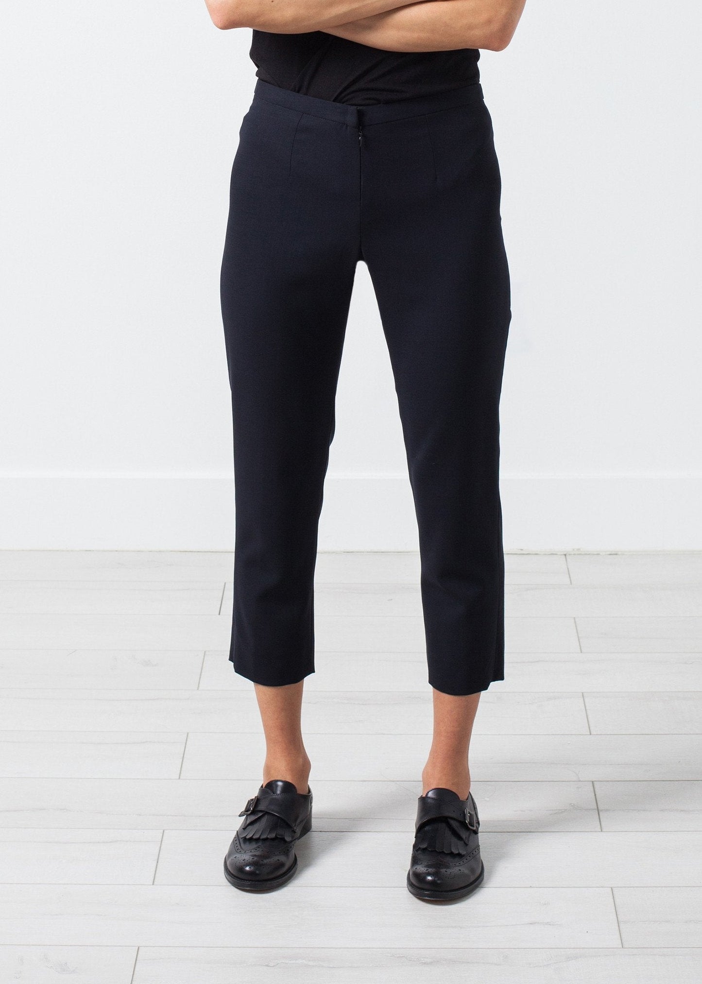 Wool Cropped Pant in Navy - formtest11