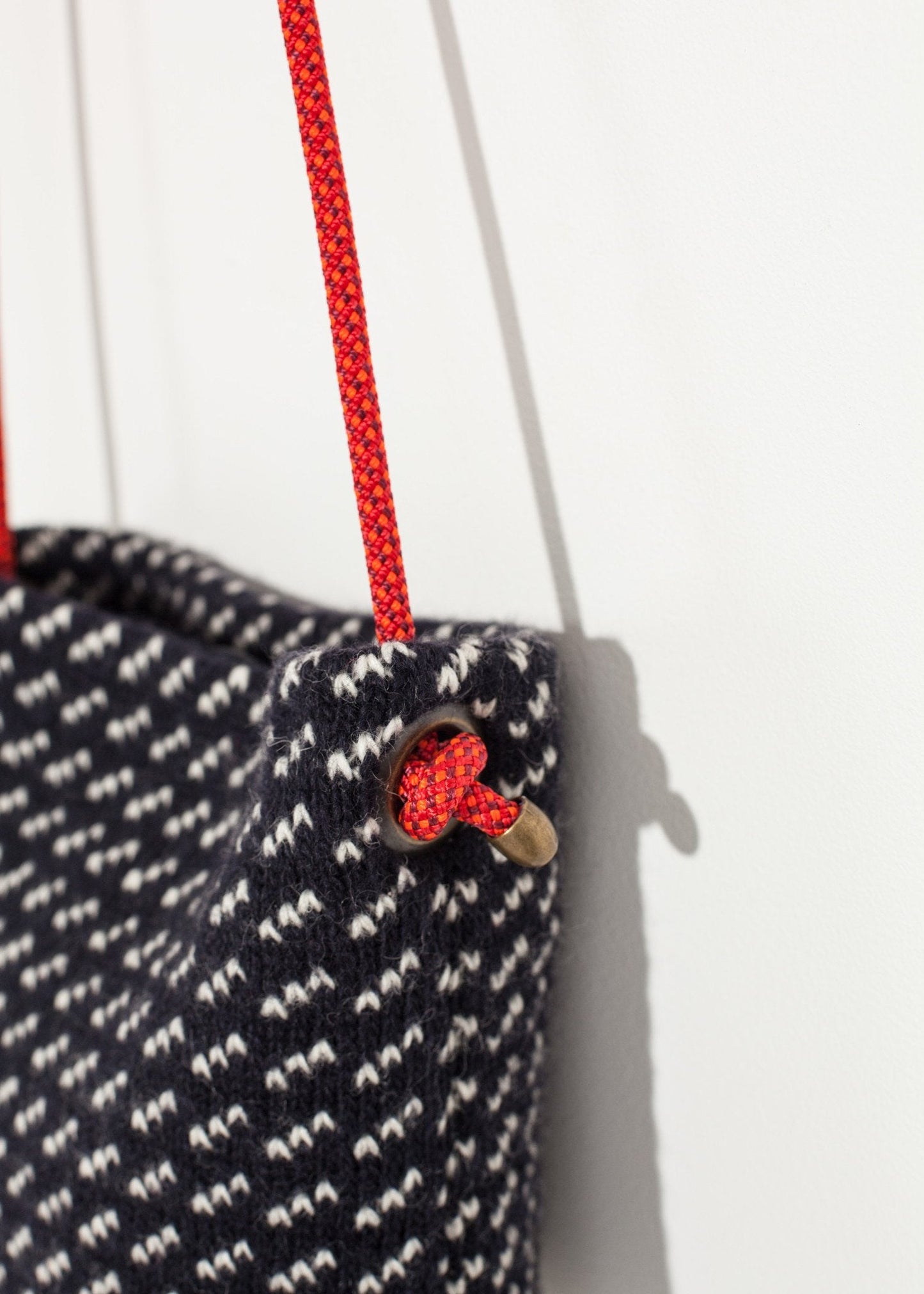 Wool Shoulder Pouch in Black/White - formtest11