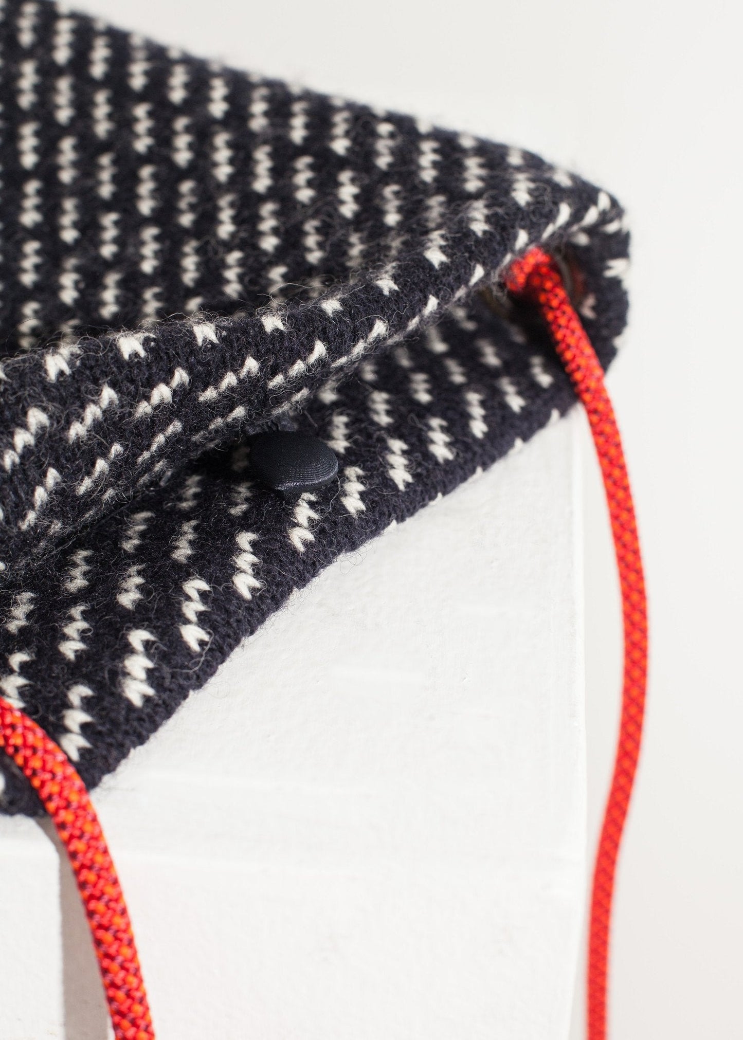 Wool Shoulder Pouch in Black/White - formtest11