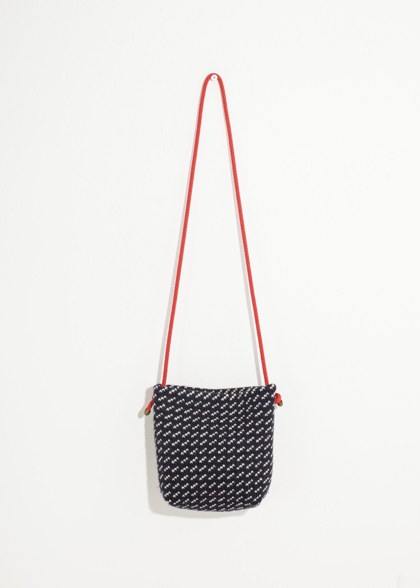 Wool Shoulder Pouch in Black/White - formtest11