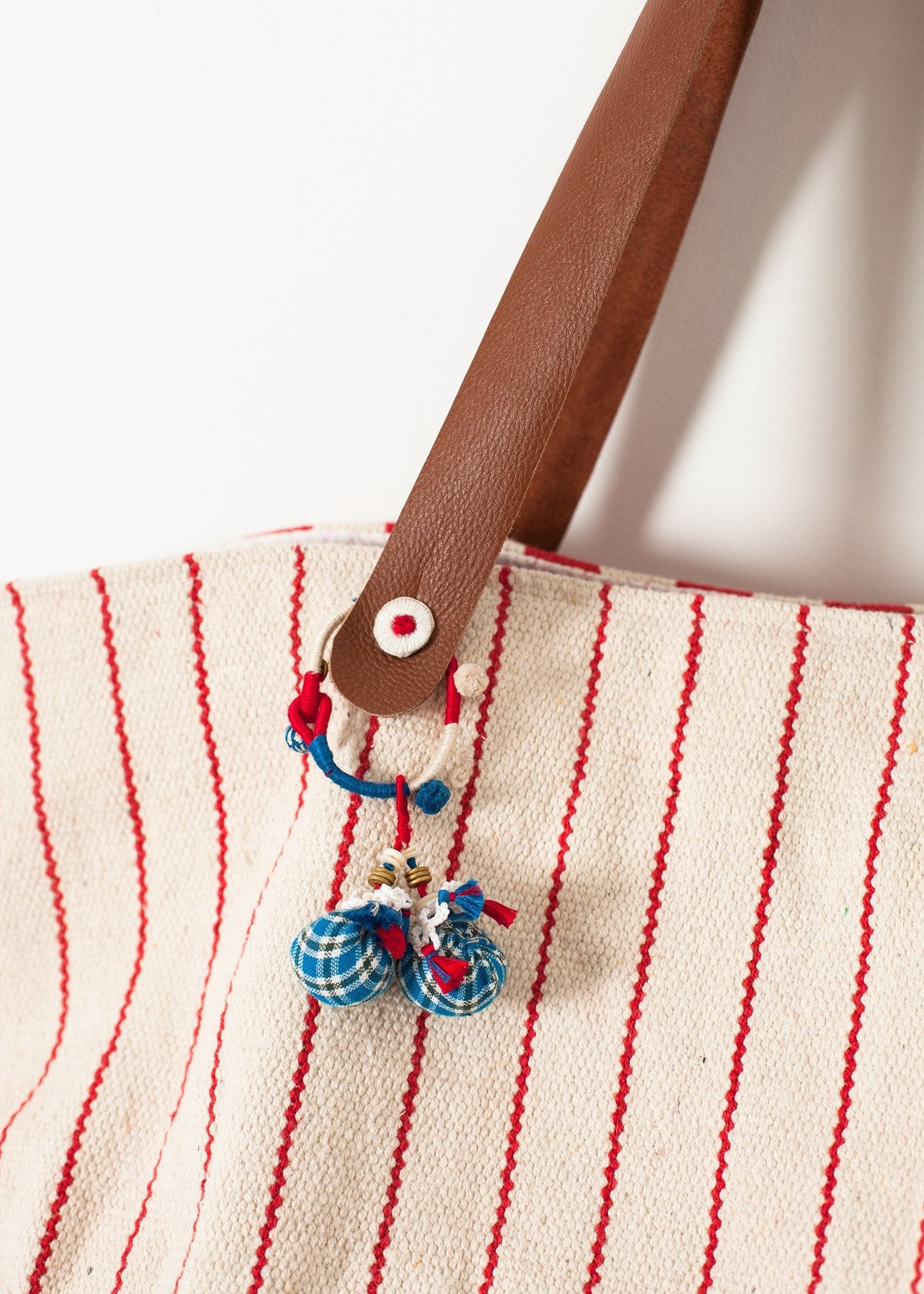 Woven Oversized Tote in Red Stripe - formtest11