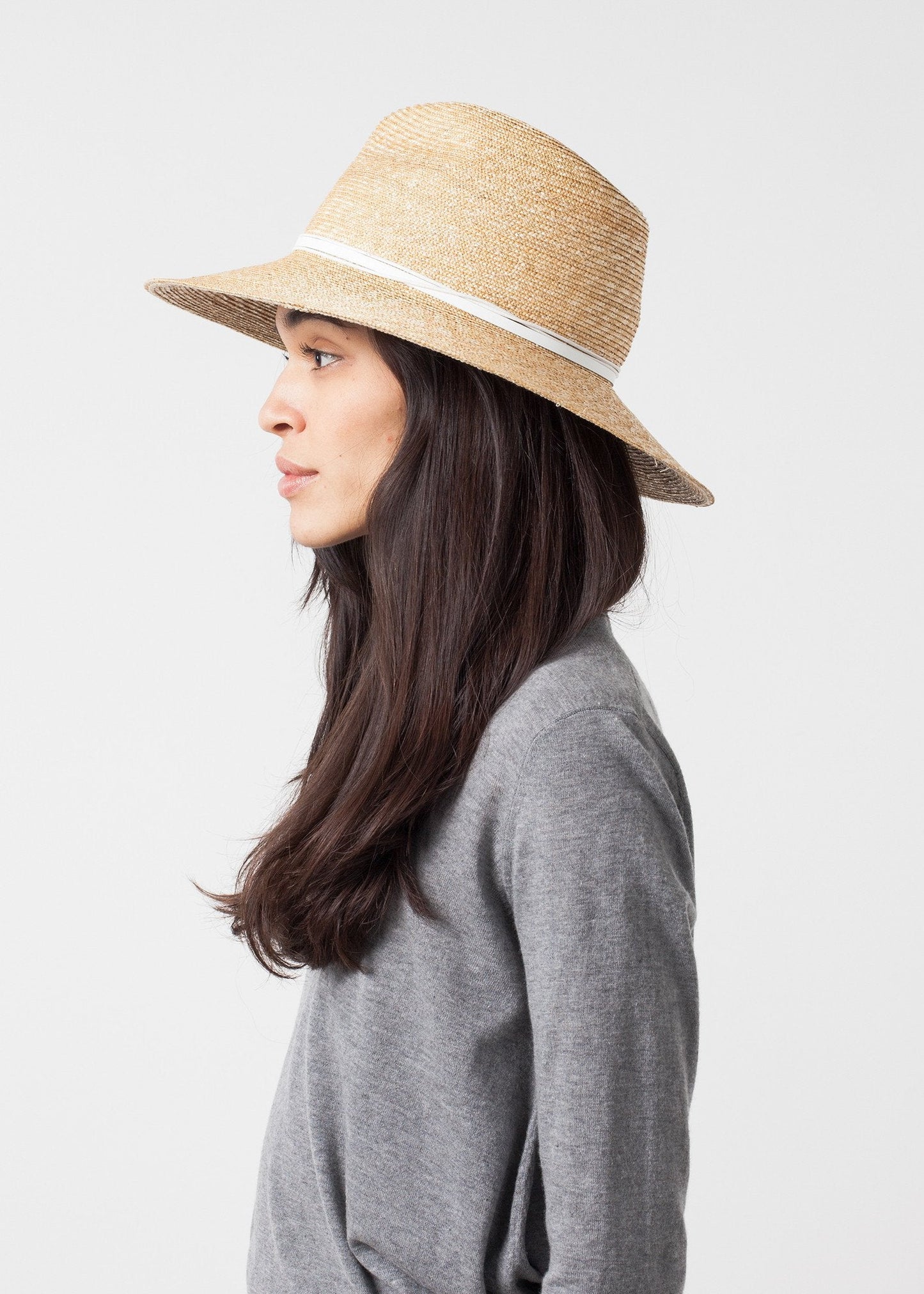 Wrapped Up Hat in Straw/White - formtest11