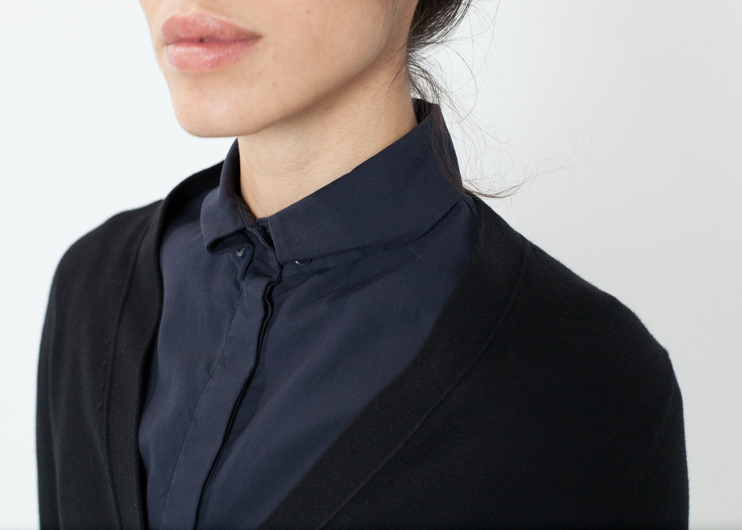 Wrinkled Tux Shirt in Navy - formtest11