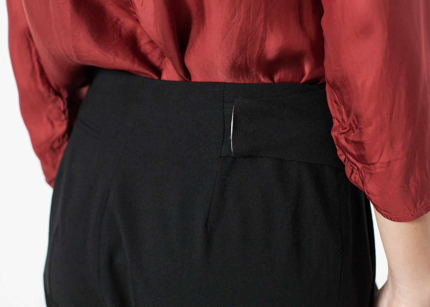 Pantalon à ceinture plissée noir