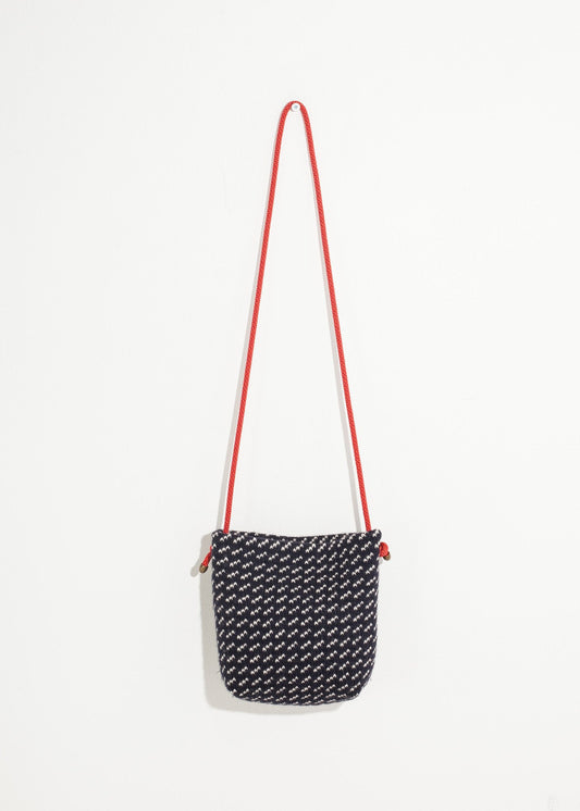 Wool Shoulder Pouch in Black/White - formtest11