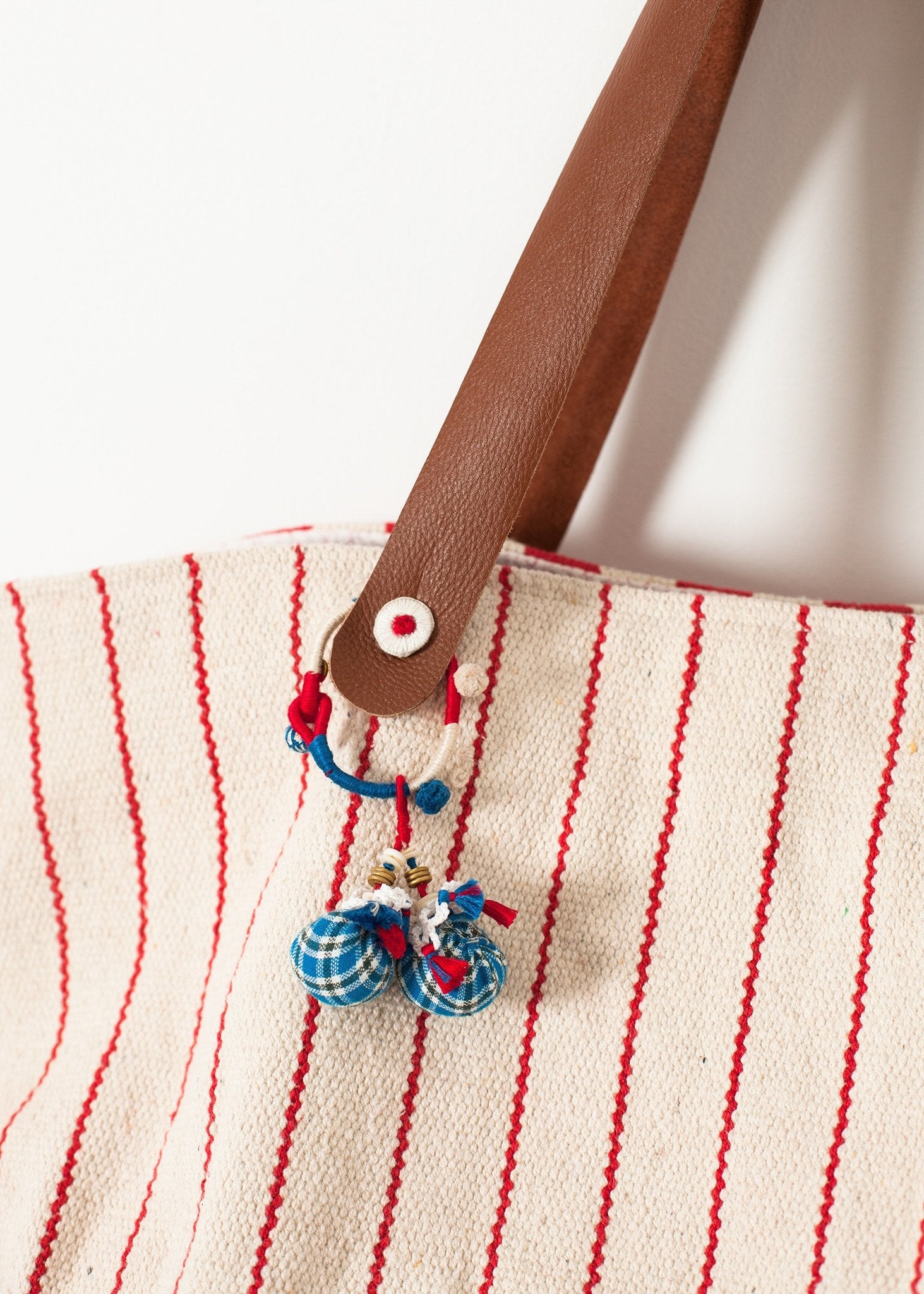 Woven Oversized Tote in Red Stripe - formtest11