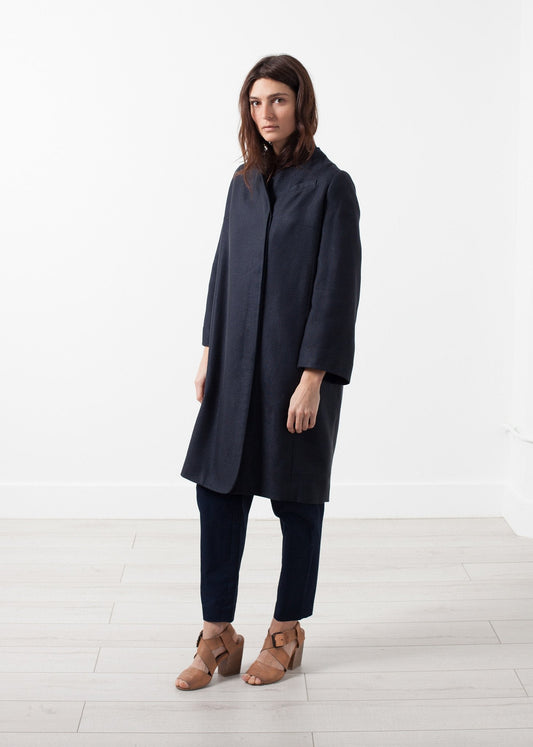 Woven Pleat Back Coat - formtest11