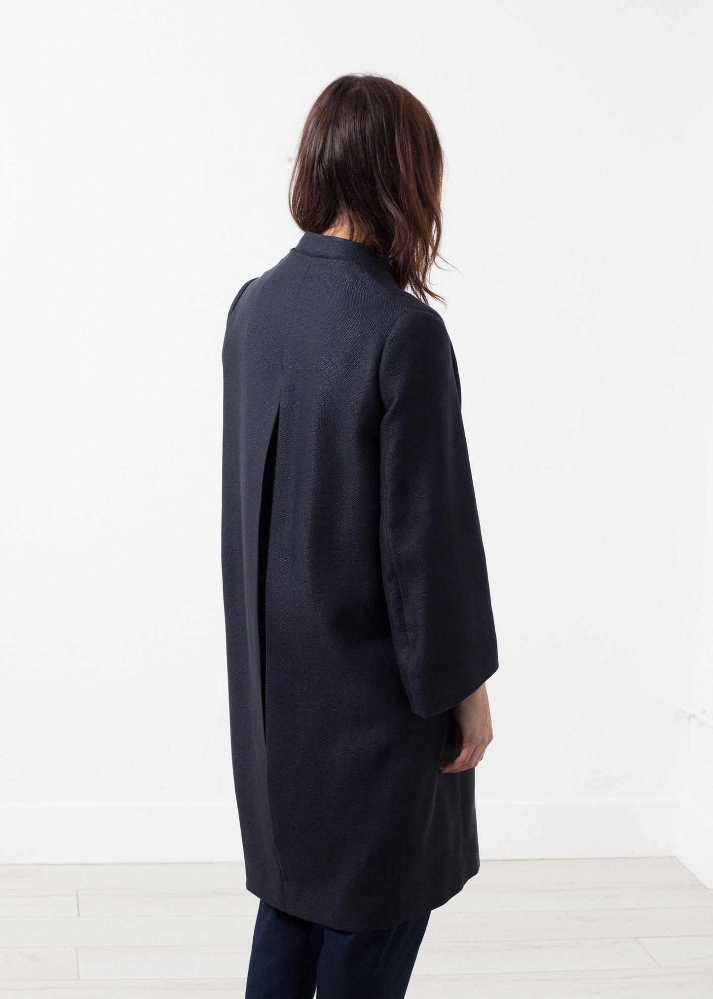 Woven Pleat Back Coat - formtest11
