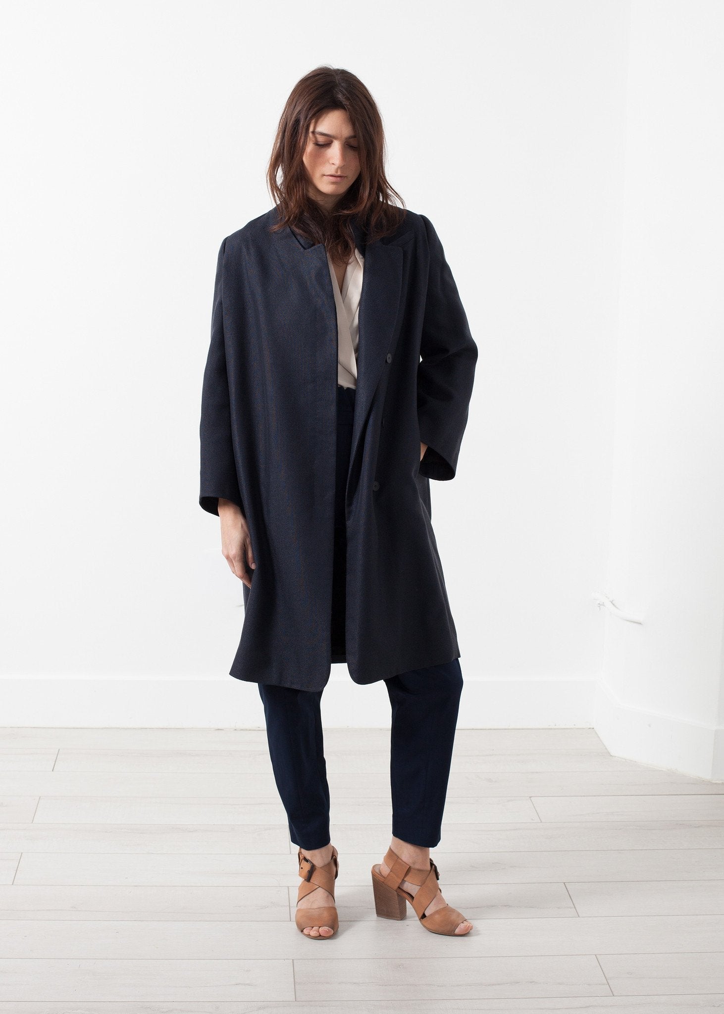 Woven Pleat Back Coat - formtest11