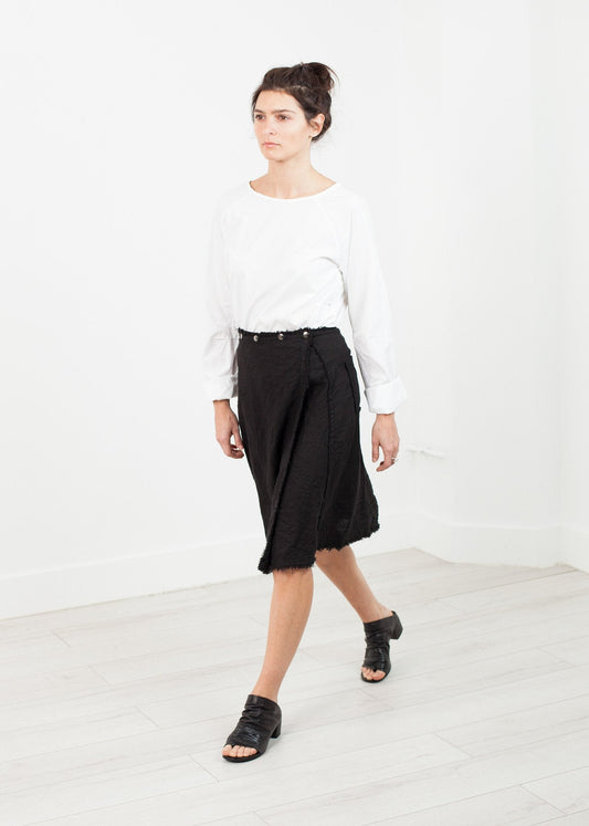 Wrap Snap Skirt in Black - formtest11